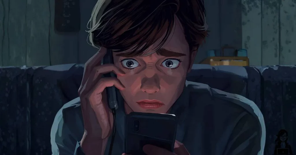 Online safety warning message illustration