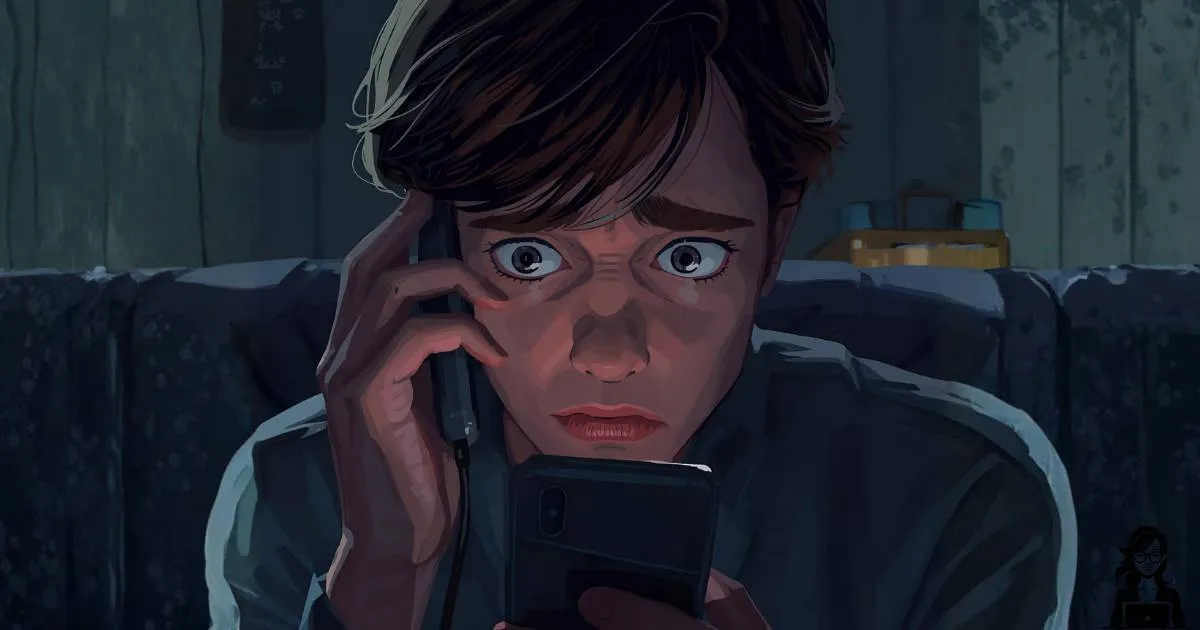Online safety warning message illustration
